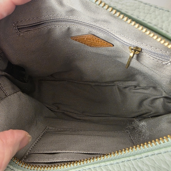 Fossil Leather Crossbody Bag Mint Green NWT - Picture 9 of 9